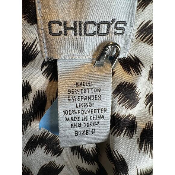 Chico's Women's Brown Animal Print Lining Single Button Blazer Size Small - Picture 3 of 9